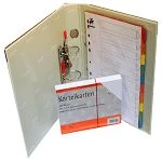 Karteikarten, Register u. Ordner