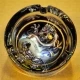 Aschenbecher, Glasascher, Ø ca. 8 cm, Rock & Roll Motive